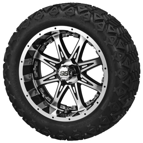 14" Revenge Black/Machined Lifted Tire & Wheel Combo