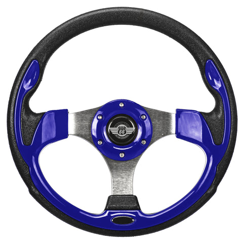 Blue Steering Wheel for Golf Cart by Route 66 Golf Cart Accessories
