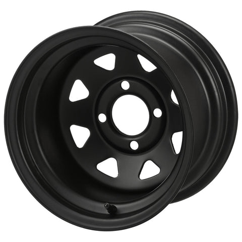 12" Black Steel Golf Cart Wheel