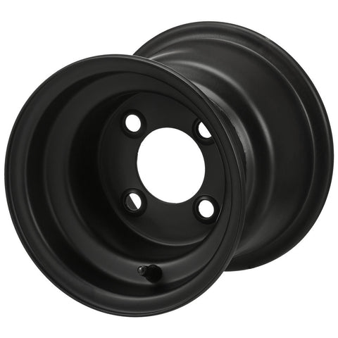 8" Black Offset Steel Golf Cart Wheel