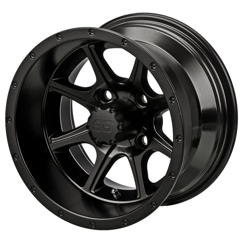 12" Azusa Matte Black Golf Cart Wheel