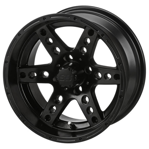 14" Chaos Matte Black Golf Cart Wheel