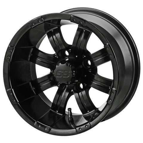 14" Casino Matte Black Golf Cart Wheel