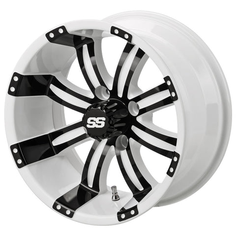 14" Casino White & Black Golf Cart Wheel
