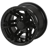 205/50-10 LSI Elite Tires on Matte Black Yukon Golf Cart Wheels