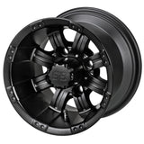 205/50-10 LSI Elite Tires on Matte Black Casino Golf Cart Wheels