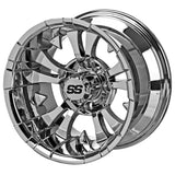 20x10.00-10 Sierra Sport Tires on Mirror Warlock Golf Cart Wheels