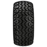 20x10.00-10 Sierra Sport Tires on Black/Machined 14-Spoke Golf Cart Wheels