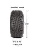 205/65R10 Deli Radial Tires on Matte Black Yukon Golf Cart Wheels