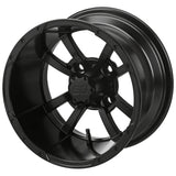 23x10.50-12 Black Trail II Tires on Matte Black Maltese Cross Golf Cart Wheels