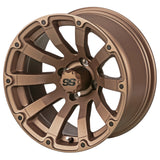 23x10.50-12 Black Trail II Tires on Matte Bronze Beast Golf Cart Wheels