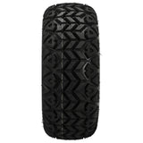 22x11.00-12 Black Trail All-Terrain Tires on Black/Machined Azusa Golf Cart Wheels