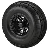 22x10.00-10 LSI Elite A/T Tires on Gloss Black Yukon Golf Cart Wheels