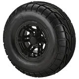 22x10.00-10 LSI Elite A/T Tires on Matte Black Yukon Golf Cart Wheels