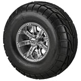 22x10.00-10 LSI Elite A/T Tires on Gun Metal Gray/Machined Casino Golf Cart Wheels