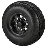 22x10.00-10 LSI Elite A/T Tires on Matte Black Casino Golf Cart Wheels