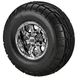 22x10.00-10 LSI Elite A/T Tires on Mirror Casino Golf Cart Wheels