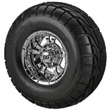 22x10.00-10 LSI Elite A/T Tires on Mirror Warlock Golf Cart Wheels