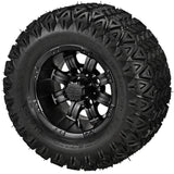 20x10.00-10 Black Trail II Tires on Matte Black Casino Golf Cart Wheels