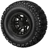 22x11.00-10 Sierra Sport Tires on Matte Black Yukon Golf Cart Wheels
