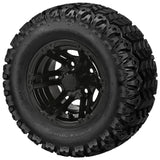 20x10.00-10 Sierra Sport Tires on Matte Black Yukon Golf Cart Wheels