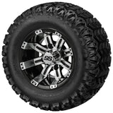 20x10.00-10 Sierra Sport Tires on Black/Machined Casino Golf Cart Wheels