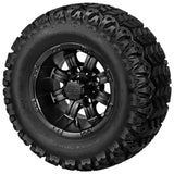 20x10.00-10 Sierra Sport Tires on Matte Black Casino Golf Cart Wheels
