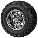 20x10.00-10 Sierra Sport Tires on Mirror Casino Golf Cart Wheels