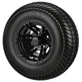 205/65-10 6Ply LSI Elite Tires on Gloss Black Yukon Golf Cart Wheels