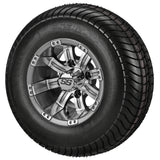 205/65-10 4Ply LSI Elite Tires on Gun Metal Gray/Machined Casino Golf Cart Wheels