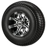 205/65-10 4Ply LSI Elite Tires on Black/Machined Casino Golf Cart Wheels