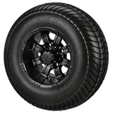 205/65-10 4Ply LSI Elite Tires on Matte Black Casino Golf Cart Wheels