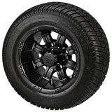 205/50-10 LSI Elite Tires on Matte Black Casino Golf Cart Wheels