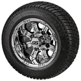 205/50-10 LSI Elite Tires on Mirror Casino Golf Cart Wheels