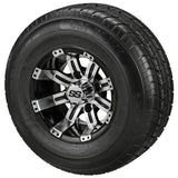 205/65R10 LSI Elite Radial Tires on Black/Machined Casino Golf Cart Wheels