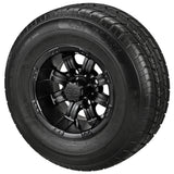205/65R10 LSI Elite Radial Tires on Matte Black Casino Golf Cart Wheels