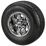 205/65R10 LSI Elite Radial Tires on Mirror Casino Golf Cart Wheels