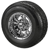 205/65R10 LSI Elite Radial Tires on Mirror Warlock Golf Cart Wheels