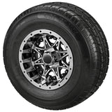 205/65R10 LSI Elite Radial Tires on Black/Machined Revenge Golf Cart Wheels with Color Inserts