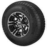 205/65R10 Deli Radial Tires on Black/Machined Yukon Golf Cart Wheels