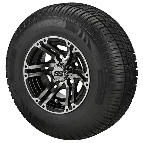 205/65R10 Deli Radial Tires on Black/Machined Yukon Golf Cart Wheels
