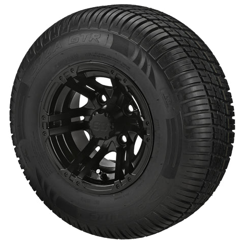 205/65R10 Deli Radial Tires on Matte Black Yukon Golf Cart Wheels
