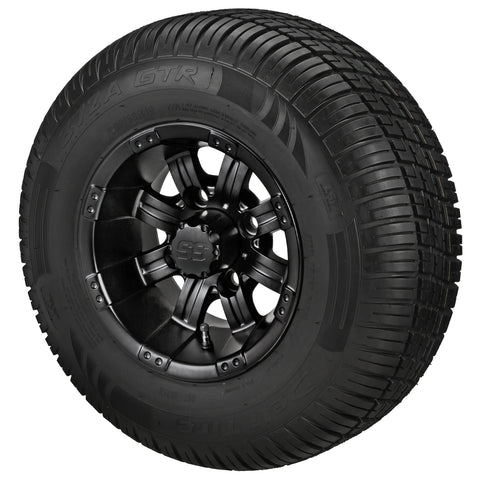 205/65R10 Deli Radial Tires on Matte Black Casino Golf Cart Wheels