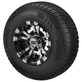 205/65R10 Deli Radial Tires on Black/Machined Warlock Golf Cart Wheels