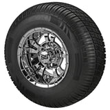 205/65R10 Deli Radial Tires on Mirror Warlock Golf Cart Wheels