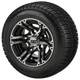 205/50-10 Deli Tires on Black/Machined Yukon Golf Cart Wheels