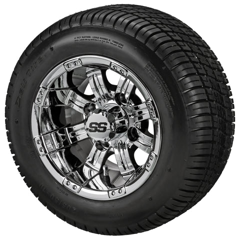 205/50-10 Deli Tires on Mirror Casino Golf Cart Wheels
