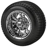 205/50-10 Deli Tires on Mirror Warlock Golf Cart Wheels