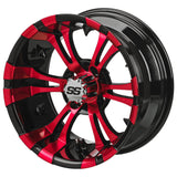 14" Python Black/Red Lifted Tire & Wheel Combo