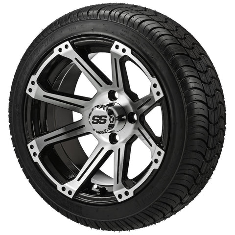 14" Rampage Black/Machined Low Profile Tire & Wheel Combo